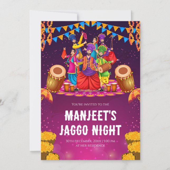 Jago invitation Jaggo cards, Jaggo invites (Front)