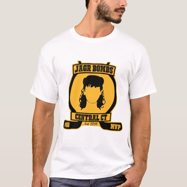 Jagr Bombs Hockey Men's T-shirt (Front)