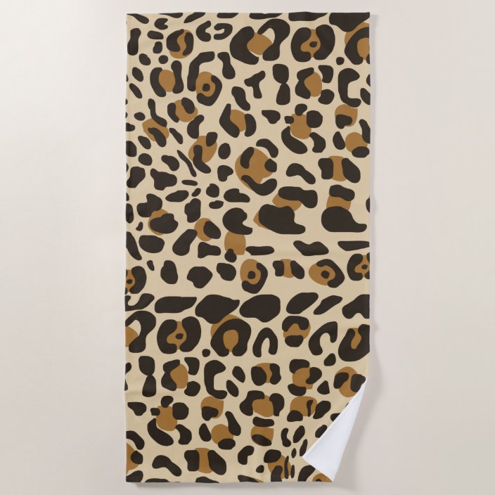 Jaguar Animal Print Pattern Beach Towel Zazzle.co.uk