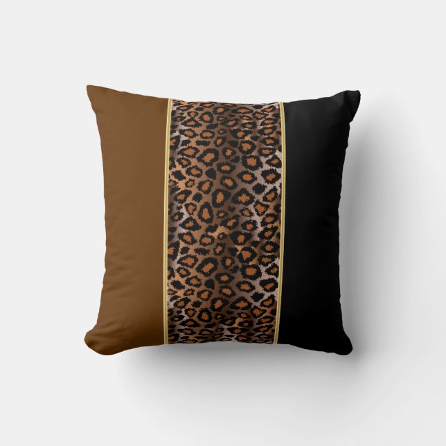 Jaguar Animal Print | Rich Deep Brown Cushion (Front)