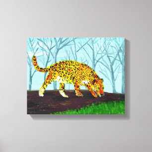 Jaguar Big Cat Art Canvas Print