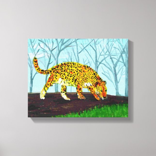 Jaguar Big Cat Art Canvas Print (Front)