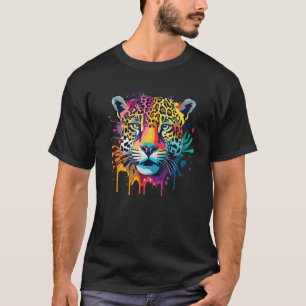 Jaguar Big Cat Splash Art Graphic Design Men Women T-Shirt