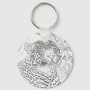 Jaguar (black) keychain