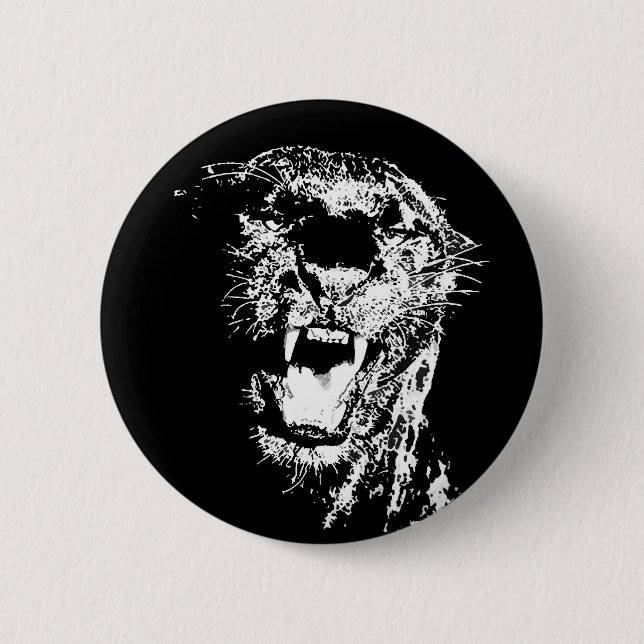 Jaguar - Black Panther 6 Cm Round Badge (Front)