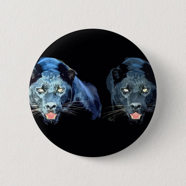 Jaguar - Black Panther 6 Cm Round Badge (Front)