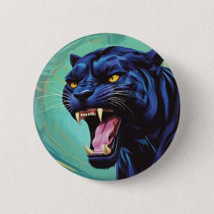 Jaguar - Black Panther  6 Cm Round Badge