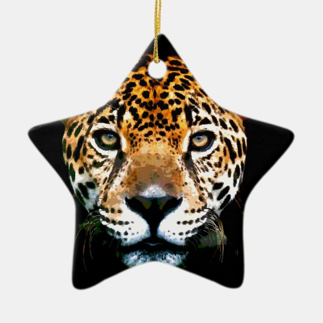 Jaguar Ceramic Tree Decoration (Front)