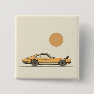 Jaguar classic car 15 cm square badge