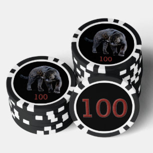 Jaguar Diablo black black 100 striped poker chip