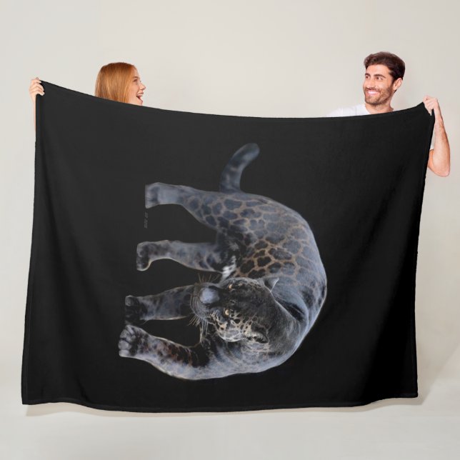 Jaguar Diablo black fleece blanket (In Situ)