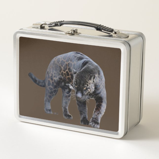 Jaguar Diablo brown stainless lunchbox (Front)