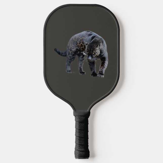 Jaguar Diablo gray n fur pickleball paddle (Front)
