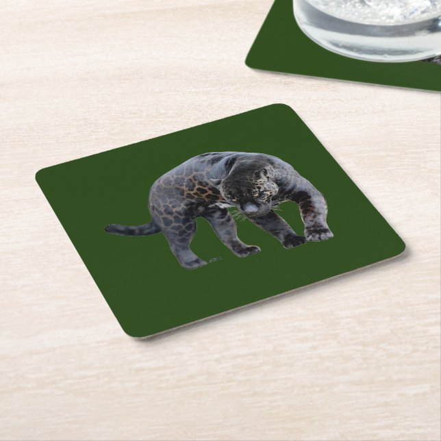 Jaguar Diablo green paper coasters (Angled)