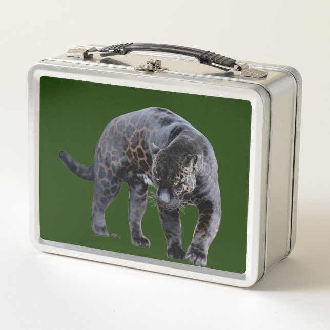 Jaguar Diablo green stainless lunchbox (Front)