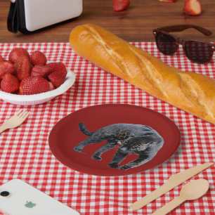 Jaguar Diablo red paper plates
