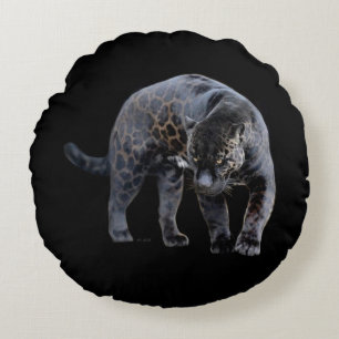 Jaguar Diablo round poly throw pillow