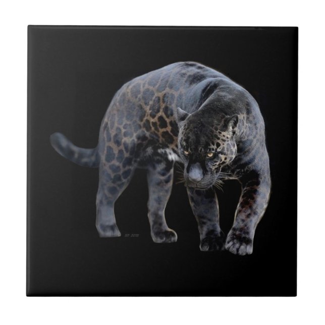 Jaguar Diablo small ceramic tile (Front)