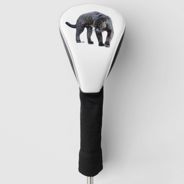 Jaguar Diablo white golf club driver cover (Front)