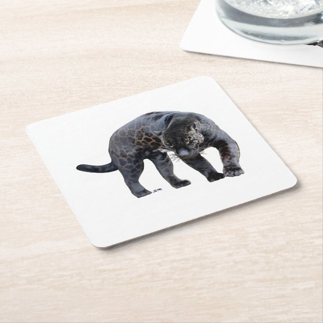 Jaguar Diablo white paper coasters (Angled)