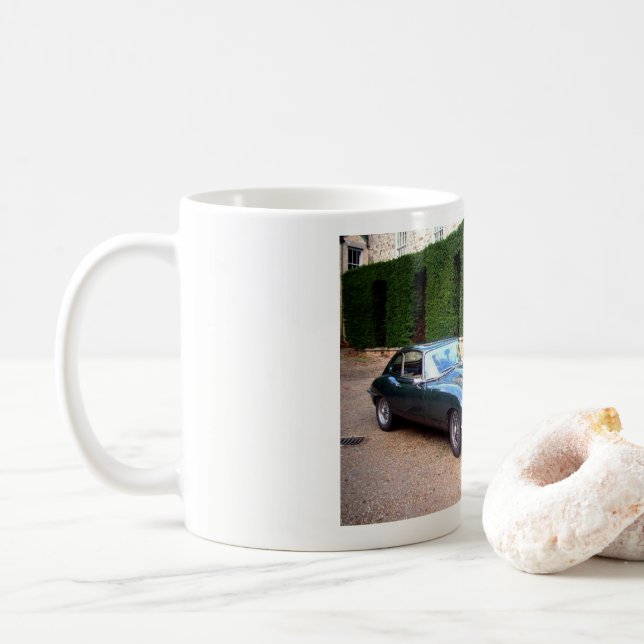 Jaguar E Type Classic Cars Coffee Mug (With Donut)