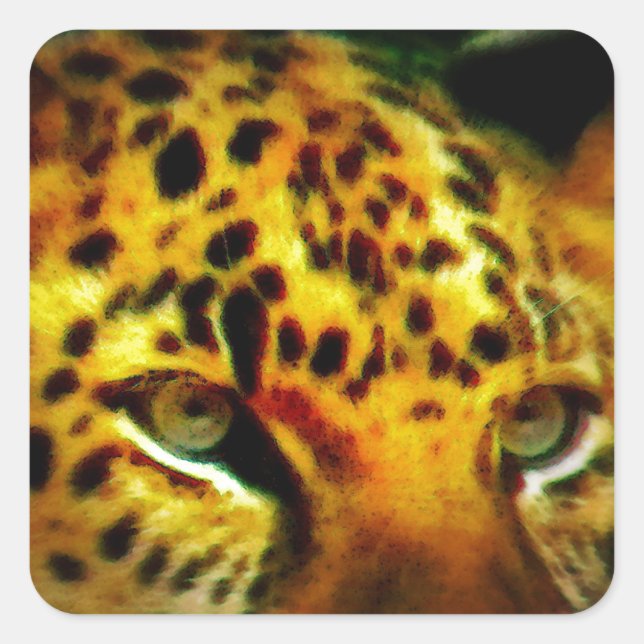 Jaguar Eyes Square Sticker (Front)