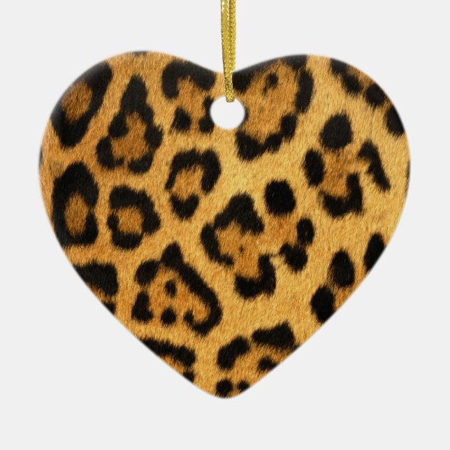 Jaguar Fur Print Ceramic Tree Decoration (Front)
