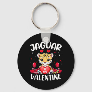 Jaguar Is My Valentine Lover Heart Jaguar Valentin Key Ring