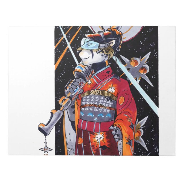 Jaguar Kimono Space Marine Large Unlined Notebook! Notepad (Front)