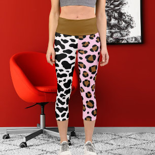 Jaguar Leopard Big Cat Pattern Spots Print Animal Capri Leggings