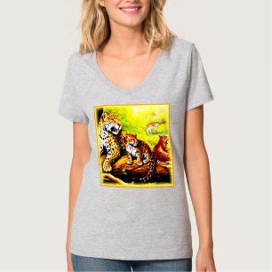 Jaguar Mum and Cubs Relaxing in Jungle. Buy Now T-Shirt