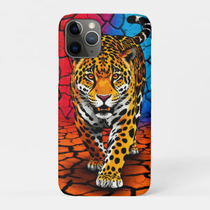 Jaguar on Cracked Earth Backgroun iPhone 11 Pro Case