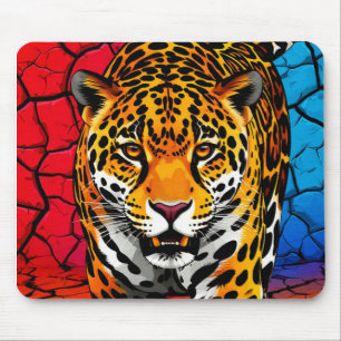 Jaguar on Cracked Earth Backgroun Mouse Mat