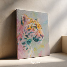 Jaguar Painting – Wild Jungle Art Print, Tropical 