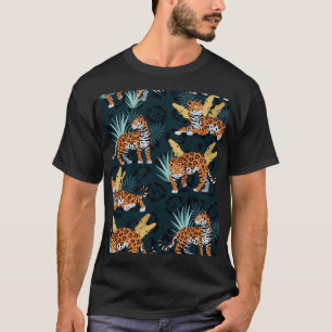 Jaguar Palms Seamless Vintage Pattern T-Shirt