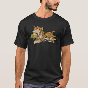 Jaguar Panthera onca eating pineapple for Big ca T-Shirt