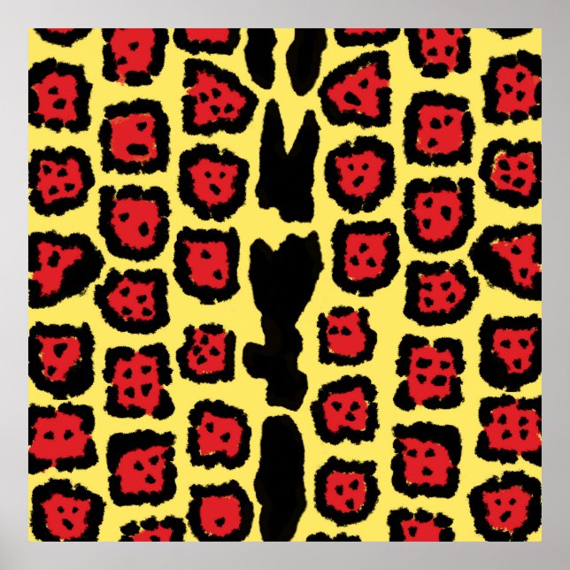 Jaguar Pattern in Blood Orange on Lemon Curd  Poster (Front)