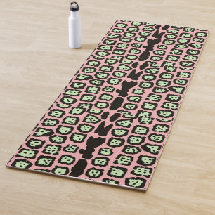 Jaguar Pattern in Melon on Pink Lemonade Yoga Mat