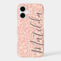 Jaguar Pattern Print Pink Pastel Personalised Name
