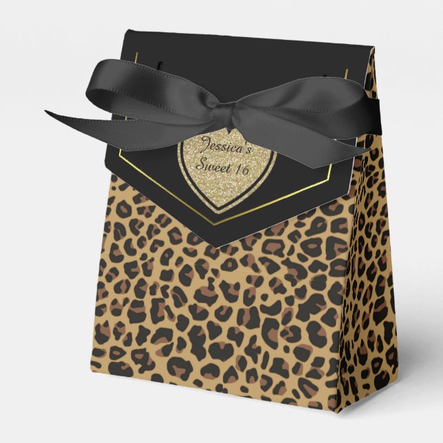 Jaguar Pattern Sweet 16 Party Favour Box (Front Side)