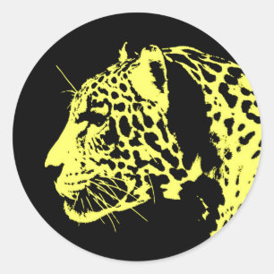 Jaguar Pop Art Classic Round Sticker