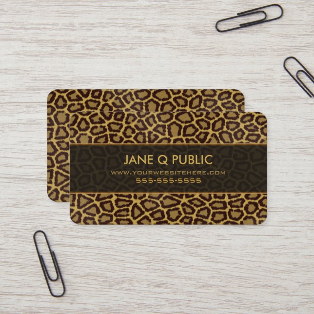 Jaguar Print Pattern Business Card (Front/Back In Situ)