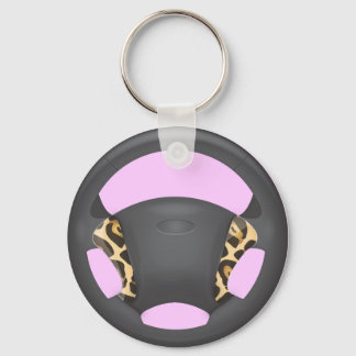 Jaguar Print Steering Wheel Key Ring