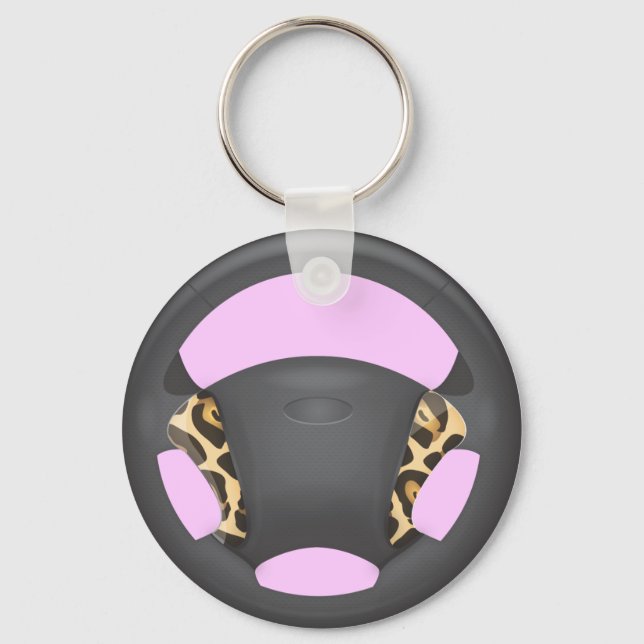 Jaguar Print Steering Wheel Key Ring (Front)