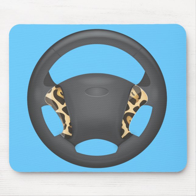 Jaguar Print Steering Wheel Mouse Mat (Front)