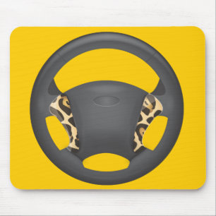 Jaguar Print Steering Wheel Mouse Mat