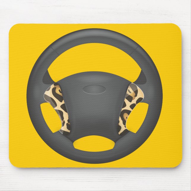 Jaguar Print Steering Wheel Mouse Mat (Front)