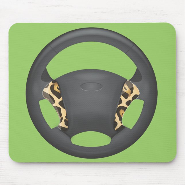 Jaguar Print Steering Wheel Mouse Mat (Front)