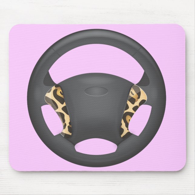 Jaguar Print Steering Wheel Mouse Mat (Front)