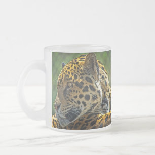 Jaguar Profile  Frosted Glass Coffee Mug